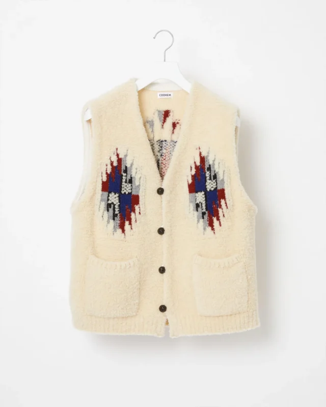 COOHEM WOOL CHIMAYO JACQUARD VEST | NALU
